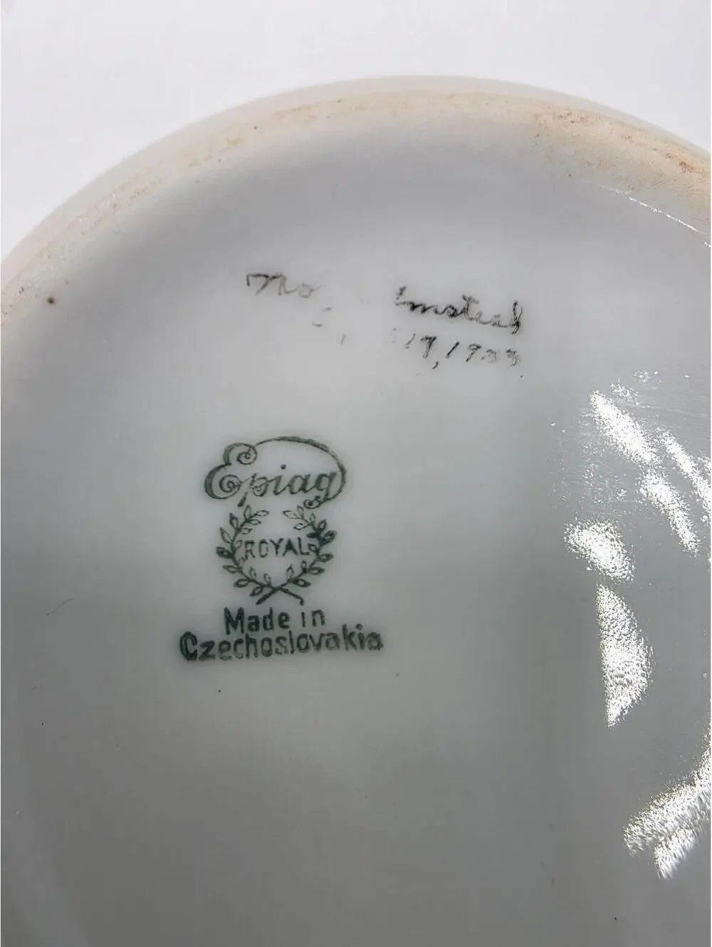 Vintage Epiag Royal Czech Covered Creamer Pink Floral Gold Gilt Porcelain